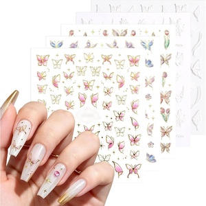 image:imageMelodySusie 5D Embossed Nail Art Stickers 5 Sheets Different Patterns SelfAdhesive 3D5D Nail Decals Nail Stickers for Women Girls DIY Manicure DecorationsDreamy and Vibrant