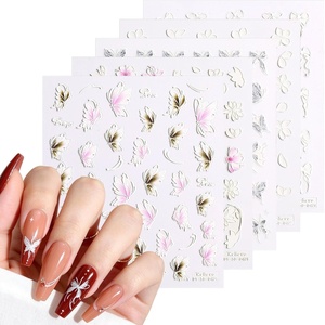 image:imageMelodySusie 5D Embossed Nail Art Stickers 5 Sheets Different Patterns SelfAdhesive 3D5D Nail Decals Nail Stickers for Women Girls DIY Manicure DecorationsClassic Carvings