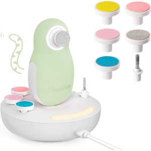 image:imageMelodySusie Baby Electric Nail File Kit PC20F Rechargeable amp Safe Nail Trimmer with Night Light Quiet Operation for Newborns Infants Toddlers Gentle Nail Care Clipper PinkGreen