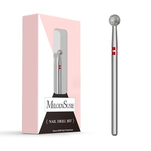 image:imageMelodySusie Ball Shape Cuticle Clean Nail Drill Bit 332 Professional Safety Carbide Diamond Nail Bit Nail Cleaner for Cuticle Dead Skin Nail Prepare Two Way Rotate Manicure Nail Salon Supplies4mm Ball Cuticle Bit