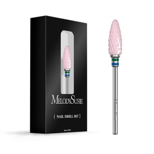 image:imageMelodySusie Ceramic Nail Drill Bit 332 235mm Professional Acrylic Nail File Flame Drill Bit for Manicure Pedicure Cuticle Gel Nail Polishing Beginners Bits Pink Series BitS CoarsePink