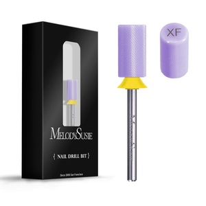 image:imageMelodySusie Ceramic Nail Drill Bits 332 Chamfer Flat Top Large Barrel Bits Fast Remove Acrylic or Hard Gel Nail Tool for Manicure Pedicure Salon Home Professional or Beginner Pink MediumPurple