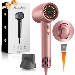 image:imageMelodySusie Compact Hair Dryer for Women120000RPM 1600W High Speed Fast Drying 3 HeatStepless Speed Ionic Blow Dryer for WomenHomePink