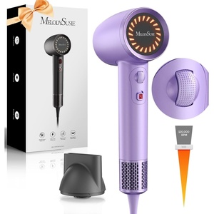 image:imageMelodySusie Compact Hair Dryer for Women120000RPM 1600W High Speed Fast Drying 3 HeatStepless Speed Ionic Blow Dryer for WomenHomePurple