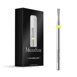 image:imageMelodySusie Cuticle Clean Nail Drill Bit 332 Professional Safety Carbide Under Nail Cleaner Nail Bit for Cuticle Dead Skin Nail Prepare Two Way Rotate Manicure Nail Salon Supply Silver XF23mm Inverted Tapered Bit