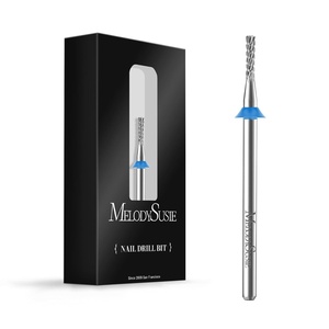 image:imageMelodySusie Cuticle Clean Nail Drill Bit 332 Professional Safety Carbide Under Nail Cleaner Nail Bit for Cuticle Dead Skin Nail Prepare Two Way Rotate Manicure Nail Salon Supply Silver XF18mm Inverted Tapered Bit