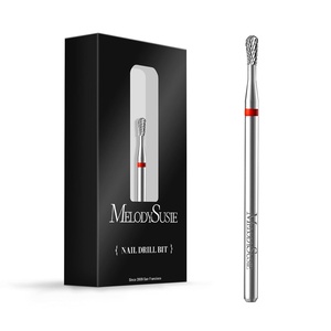 image:imageMelodySusie Cuticle Clean Nail Drill Bit 332 Professional Safety Carbide Under Nail Cleaner Nail Bit for Cuticle Dead Skin Nail Prepare Two Way Rotate Manicure Nail Salon Supply Silver XFPear Shape Cuticle Bit