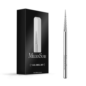 image:imageMelodySusie Cuticle Clean Nail Drill Bit 332 Professional Safety Carbide Under Nail Cleaner Nail Bit for Cuticle Dead Skin Nail Prepare Two Way Rotate Manicure Nail Salon Supply Silver XFSharp Tapered Bit