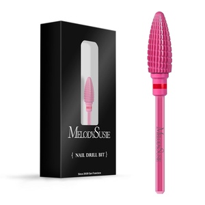 image:imageMelodySusie Large Cone Nail Drill Bits 332 Carbide Tungsten Multifunction Bits Fast Remove Acrylic or Hard Gel for Manicure Pedicure Salon Professional or Beginner Purple MediumPink Blossom