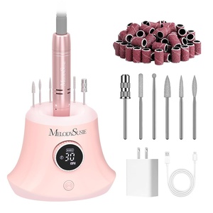 image:imageMelodySusie Multifunctional Desktop Rechargeable Nail Drill with Bit Holders SC320G 30000RPM EFile with Elegant Design for All Manicure Shaping amp Gel Removal Ideal for Nail Artists amp Home UsePink