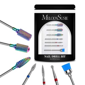 image:imageMelodySusie Nail Drill Bits Set 7pcs Tungsten Carbide Diamond Nail Drill Bits for Acrylic Nails Poly Gel Cuticle Remove 332 Professional Nail Bits for Nail Drill Efile Manicure Pedicure ToolsColorful