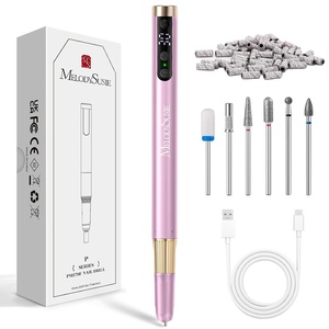 image:imageMelodySusie PenShaped UltraSlim Cordless Nail Drill PM170F 30000RPM Portable Rechargeable Electric File with LED Display for All Manicure Nail Care Shaping amp Gel Removal for Advanced Home UsePSeries Pink 180 Tor