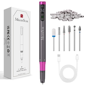 image:imageMelodySusie PenShaped UltraSlim Cordless Nail Drill PM170F 30000RPM Portable Rechargeable Electric File with LED Display for All Manicure Nail Care Shaping amp Gel Removal for Advanced Home UsePSeries Gray 180 Tor