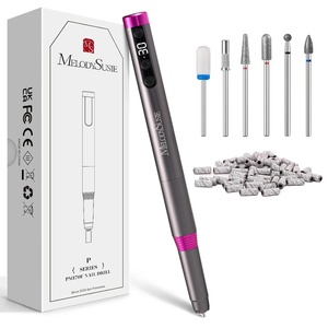 image:imageMelodySusie PenShaped UltraSlim Cordless Nail Drill PM170F 30000RPM Portable Rechargeable Electric File with LED Display for All Manicure Nail Care Shaping amp Gel Removal for Advanced Home UsePSeries Gray 170 Tor