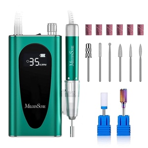 image:imageMelodySusie Professional ClipOn HighEfficiency Nail DrillMM400D 35000RPM Rechargeable EFile with GemCut Design and Lightweight Handpiece for All Manicure Shaping Gel Removal amp Salon UseGreen