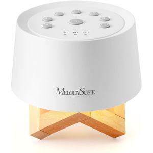image:imageMelodySusie Rechargeable White Noise Machine for Sleep Travel amp Salon with Wooden Stand Sound Machine with 31 Soothing Sounds MultiNight Light 32 Volumes amp 4 Timers for Baby Adult