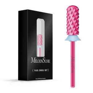image:imageMelodySusie Safety Nail Drill Bits 332 Smooth Round Top Small Barrel Carbide Bits Fast Remove Acrylic or Hard Gel for Manicure Pedicure Salon Professional or Beginner Pink Blossom CoarsePink Blossom