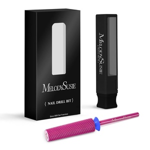 image:imageMelodySusie Super Long Tapered Nail Drill Bits 332 Carbide Tungsten Bits Suitable for Manicure Pedicure Cuticle Gel Polishing Professional Advanced Bits Gold Series BitX FinePink Blossom