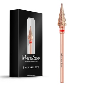 image:imageMelodySusie Tapered Barrel Nail Drill Bits 332 Carbide Tungsten Bits Suitable for Manicure Pedicure Cuticle Gel Polishing Technicians Bits Silver amp Rose Gold Series BitS Extra FineNib BitRose Gold