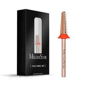 image:imageMelodySusie Tapered Barrel Nail Drill Bits 332 Carbide Tungsten Bits Suitable for Manicure Pedicure Cuticle Gel Polishing Technicians Bits Silver amp Rose Gold Series BitS Extra FineRose Gold