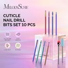 image:imageMelodySusie 10pcs Diamond Cuticle Bits with Nail Drill Bits Holder 25 Holes Case