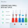image:imageMelodySusie 5Pcs Ceramic Nail Drill Bits Set with Nail Drill Bits Holder 30 Holes Case