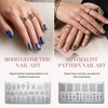 image:imageMelodySusie 8ML Bronze Gold Gel Liner Nail Art Polish Mirror Chrome 3D Effectfor Line and Patterns of PaintingFrench Nail TipsDIY Manicure Pedicure for Home DIY Salon Use8PCS Stamping Plates Silver