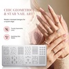 image:imageMelodySusie 8ML Bronze Gold Gel Liner Nail Art Polish Mirror Chrome 3D Effectfor Line and Patterns of PaintingFrench Nail TipsDIY Manicure Pedicure for Home DIY Salon Use3PCS Stamping Plates Silver