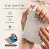 image:imageMelodySusie 8ML Bronze Gold Gel Liner Nail Art Polish Mirror Chrome 3D Effectfor Line and Patterns of PaintingFrench Nail TipsDIY Manicure Pedicure for Home DIY Salon Use3PCS Large Stamping Plates Silver