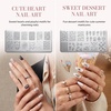 image:imageMelodySusie 8ML Bronze Gold Gel Liner Nail Art Polish Mirror Chrome 3D Effectfor Line and Patterns of PaintingFrench Nail TipsDIY Manicure Pedicure for Home DIY Salon Use8PCS Stamping Plates Silver