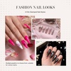 image:imageMelodySusie 8ML Bronze Gold Gel Liner Nail Art Polish Mirror Chrome 3D Effectfor Line and Patterns of PaintingFrench Nail TipsDIY Manicure Pedicure for Home DIY Salon Use3PCS Large Stamping Plates Silver