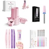 image:imageMelodySusie GelCarousel for Nail Polish Bottle Holder and 4Pcs Nail File Kit with 4Pcs DualEnded French Nail Brush and 5 in 1 Nail Drill Bits