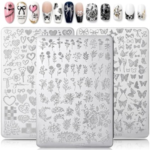 image:imageMelodySusie 8ML Bronze Gold Gel Liner Nail Art Polish Mirror Chrome 3D Effectfor Line and Patterns of PaintingFrench Nail TipsDIY Manicure Pedicure for Home DIY Salon Use3PCS Large Stamping Plates Silver