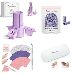 image:imageMelodySusie GelCarousel For Nail Polish Bottle Holder and 120 Pcs Small Sanding Bands and Sandpaper Sheets and Nail Arm Rest
