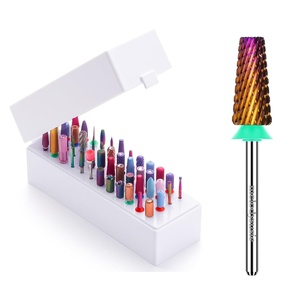 image:imageMelodySusie Nail Drill Bits Holder 48 Holes Case with Professional 5 in 1 Nail Drill Bit