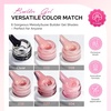 image:imageMelodySusie 2PCS 15ML Nude Builder Nail Base Gel for Nails ThickeningSoak Off UV Extension GelRhinestone Glue in a Bottle for Nail Art Design Gift for Women DIY Manicure at Home 019  2Versatile Pink Nude Builder Gel Set
