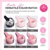 image:imageMelodySusie 2PCS 15ML Nude Builder Nail Base Gel for Nails ThickeningSoak Off UV Extension GelRhinestone Glue in a Bottle for Nail Art Design Gift for Women DIY Manicure at Home 019  2Blush Pink Builder Gel Set