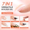 image:imageMelodySusie 2PCS 15ML Nude Builder Nail Base Gel for Nails ThickeningSoak Off UV Extension GelRhinestone Glue in a Bottle for Nail Art Design Gift for Women DIY Manicure at Home 019  2215ML Clear Builder Gel