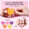 image:imageMelodySusie 50 Pcs Nail Drill Bits Small Sanding Bands with 31mm Mandrel Bit and Nail Art Tools Storage Box with Heart Shape Mini Nail Buffer Block