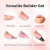 image:imageMelodySusie Milky White Builder Nail Base Gel for Nails Thickening Soak Off UV Extension Gel Rhinestone Nail Glue for Nail Art Design Salon DIY Manicure at Home Gift for Women001Gary Pink027