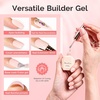 image:imageMelodySusie Milky White Builder Nail Base Gel for Nails Thickening Soak Off UV Extension Gel Rhinestone Nail Glue for Nail Art Design Salon DIY Manicure at Home Gift for Women001Nude 0182
