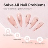 image:imageMelodySusie Milky White Builder Nail Base Gel for Nails Thickening Soak Off UV Extension Gel Rhinestone Nail Glue for Nail Art Design Salon DIY Manicure at Home Gift for Women00119