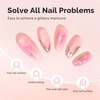 image:imageMelodySusie Milky White Builder Nail Base Gel for Nails Thickening Soak Off UV Extension Gel Rhinestone Nail Glue for Nail Art Design Salon DIY Manicure at Home Gift for Women001Pink012