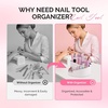 image:imageMelodySusie Nail Arm Rest and Nail Art Tools Storage Box with 18 Holes amp 7 Compartments