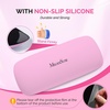 image:imageMelodySusie Portable Manicure Hand Rest Pink and Nail Art Tools Storage Box with 18 Holes amp 7 Compartments