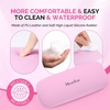 image:imageMelodySusie Portable Manicure Hand Rest Pink and Nail Art Tools Storage Box with 18 Holes amp 7 Compartments
