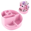 image:imageMelodySusie Portable Manicure Hand Rest Pink and Nail Art Tools Storage Box with 18 Holes amp 7 Compartments