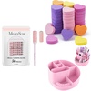 image:imageMelodySusie 50 Pcs Nail Drill Bits Small Sanding Bands with 31mm Mandrel Bit and Nail Art Tools Storage Box with Heart Shape Mini Nail Buffer Block