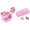 image:imageMelodySusie Portable Manicure Hand Rest Pink and Nail Art Tools Storage Box with 18 Holes amp 7 Compartments