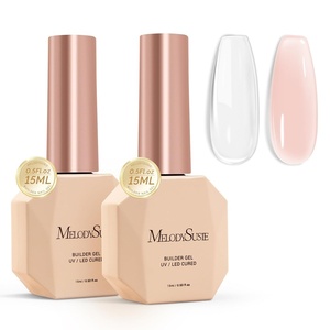 image:imageMelodySusie 2PCS 15ML Nude Builder Nail Base Gel for Nails ThickeningSoak Off UV Extension GelRhinestone Glue in a Bottle for Nail Art Design Gift for Women DIY Manicure at Home 019  2ClearNude019